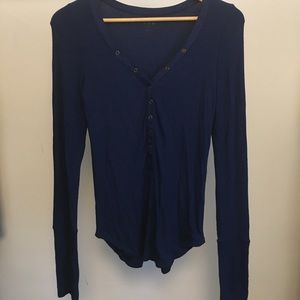 NEW Three Dots ribbed long sleeve top with snaps